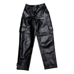 WILFRED ARITZIA Faux Vegan Leather CARGO Casual Straight Pants Womens Size 0